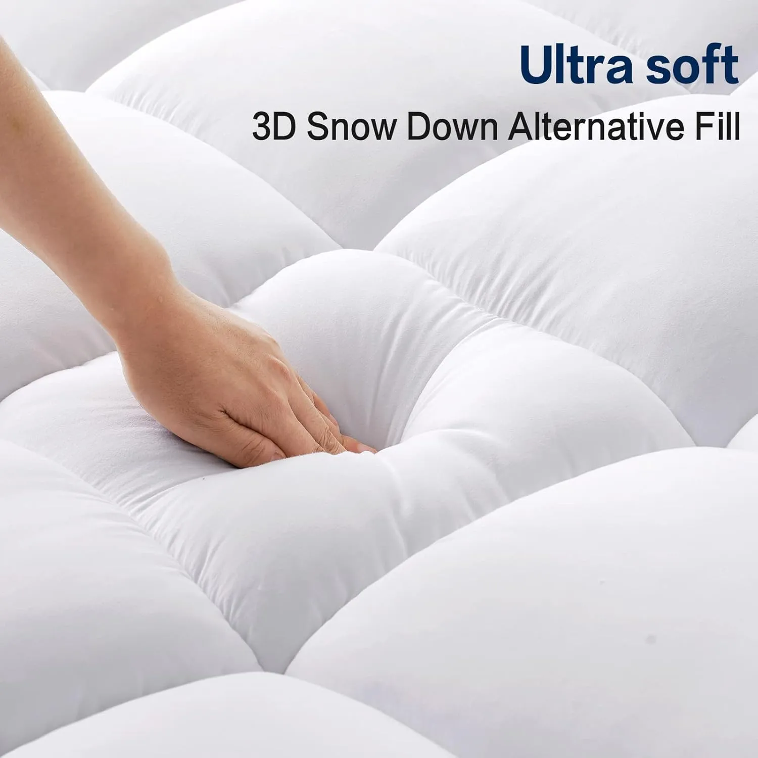 SOPAT Mattress Topper Twin XL Size Extra Thick Mattress Pad 8-21" Deep Pocket Soft Down Alternative Fill Mattress Protector Pillow Top Mattress Cover (39x80 Inches, White)