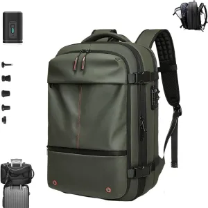 Spacevac Backpack, Vacpack Backpack with Vacuum, 60L Expandable Easy Vac Travel Bag with Pump, Waterproof & Anti-Theft (Green, With vacuum pump)