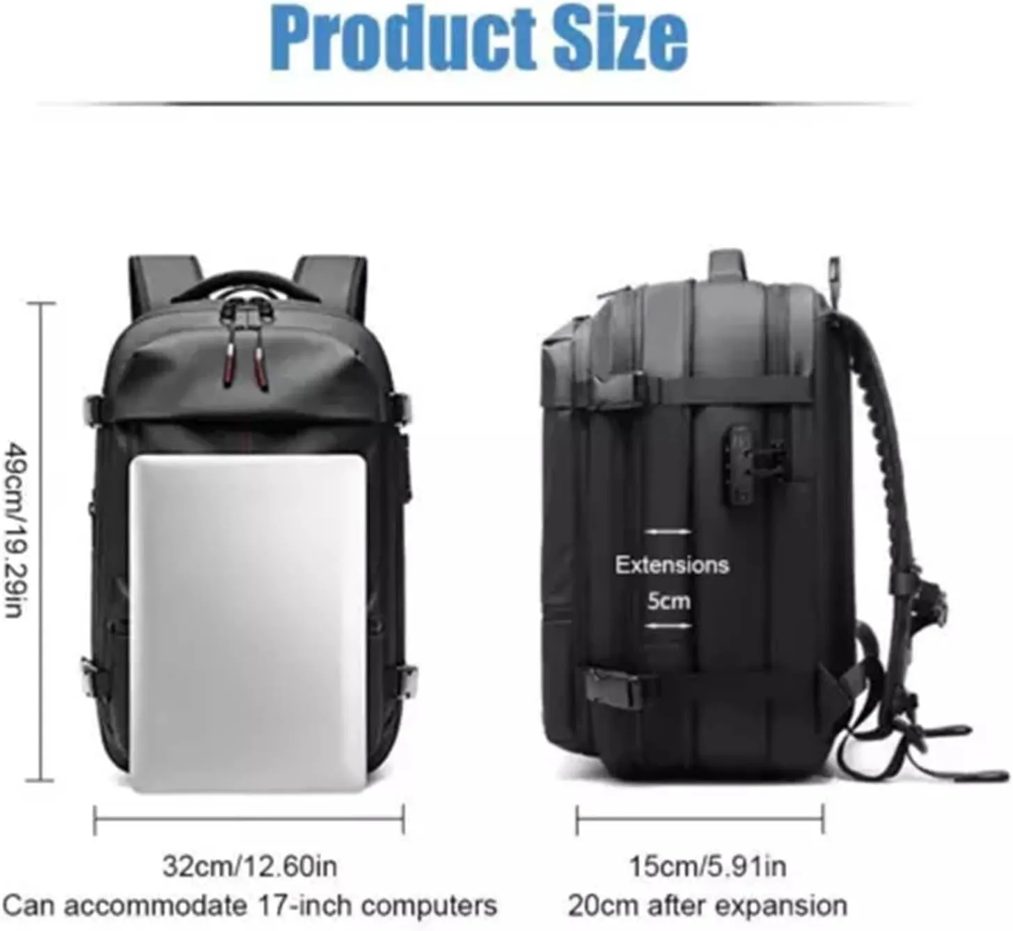 Spacevac Backpack, Vacpack Backpack with Vacuum, 60L Expandable Easy Vac Travel Bag with Pump, Waterproof & Anti-Theft (Green, With vacuum pump)