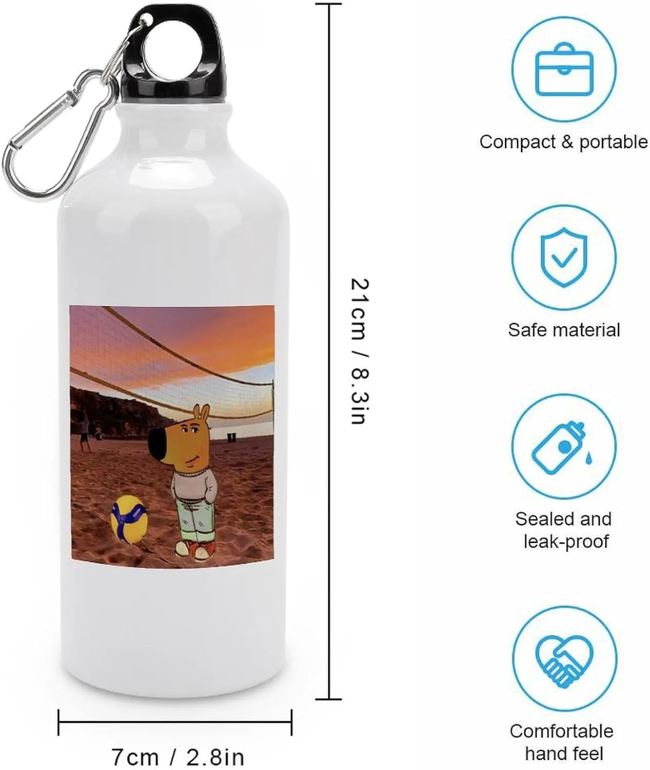 Sports Water Bottle Aluminum with Screw Cap Leak Proof Design for Outdoor Adventures Gym And Travel BPA Free Camping Cycling And Everyday Use Metal Water Bottlek Hydration Bottle Beach Chill Guy
