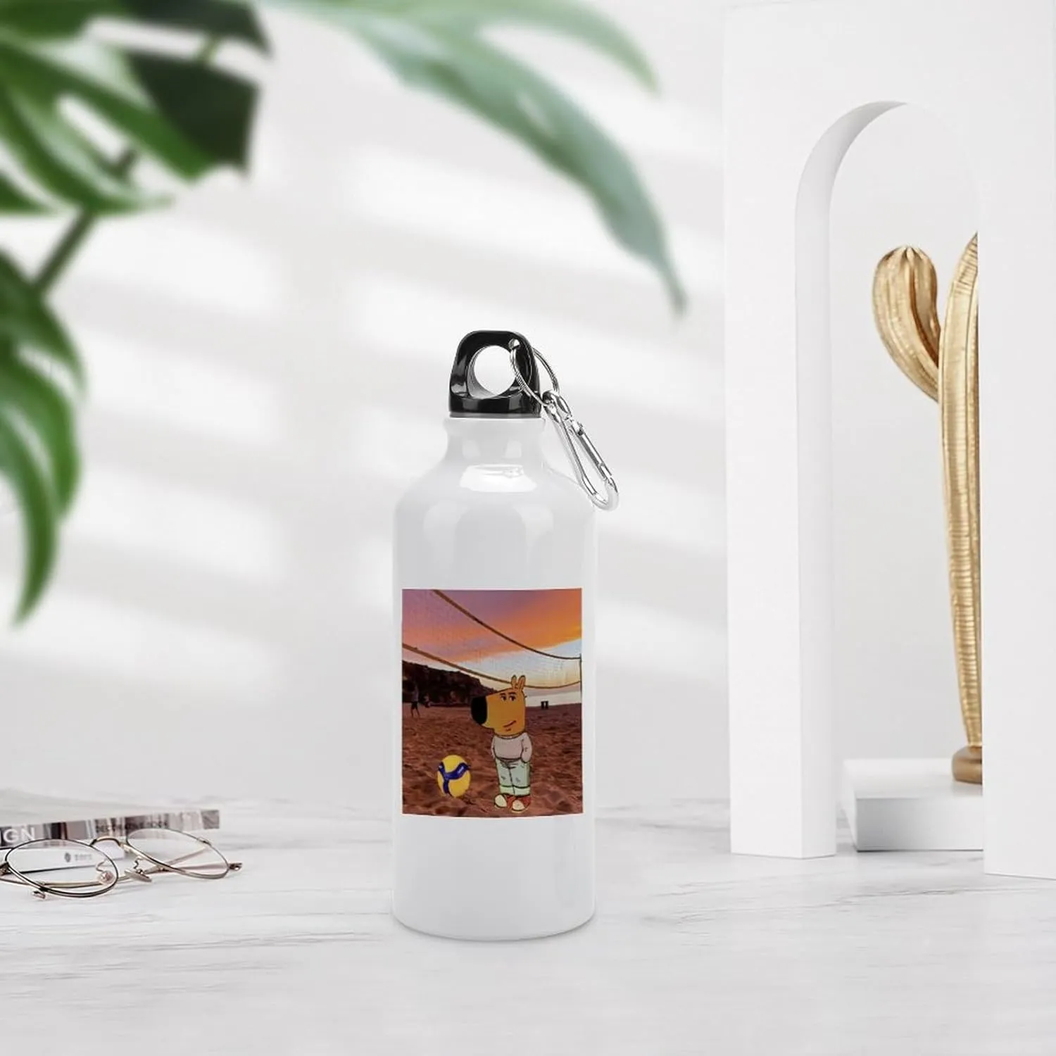 Sports Water Bottle Aluminum with Screw Cap Leak Proof Design for Outdoor Adventures Gym And Travel BPA Free Camping Cycling And Everyday Use Metal Water Bottlek Hydration Bottle Beach Chill Guy