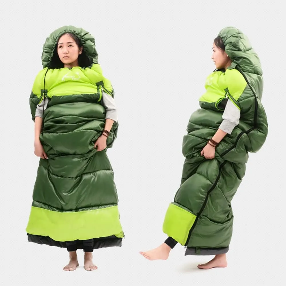 Spring and Autumn Outdoor Camping Double Splicing Cotton Sleeping Bag Lunch Break is Available
