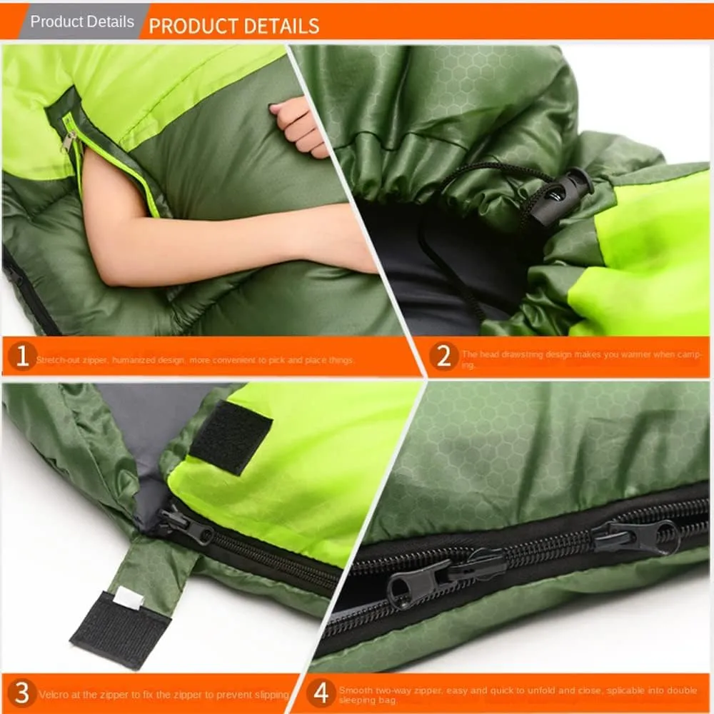 Spring and Autumn Outdoor Camping Double Splicing Cotton Sleeping Bag Lunch Break is Available