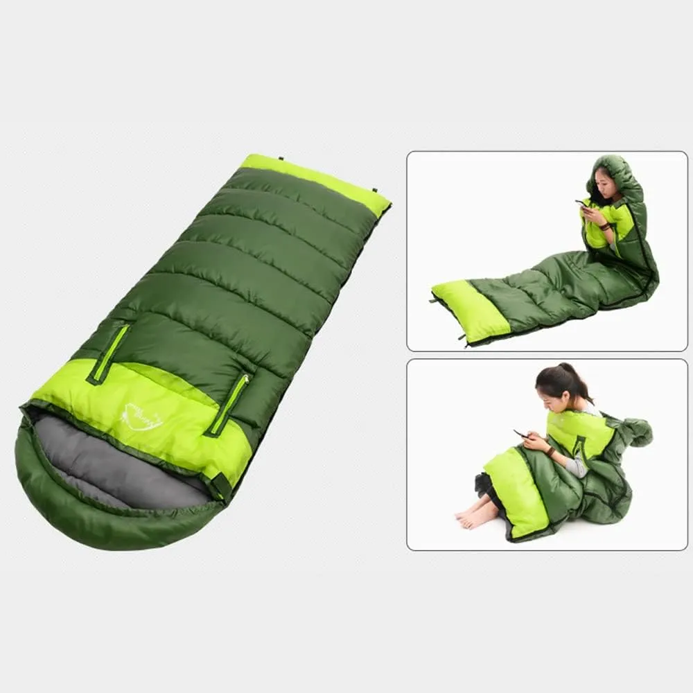 Spring and Autumn Outdoor Camping Double Splicing Cotton Sleeping Bag Lunch Break is Available