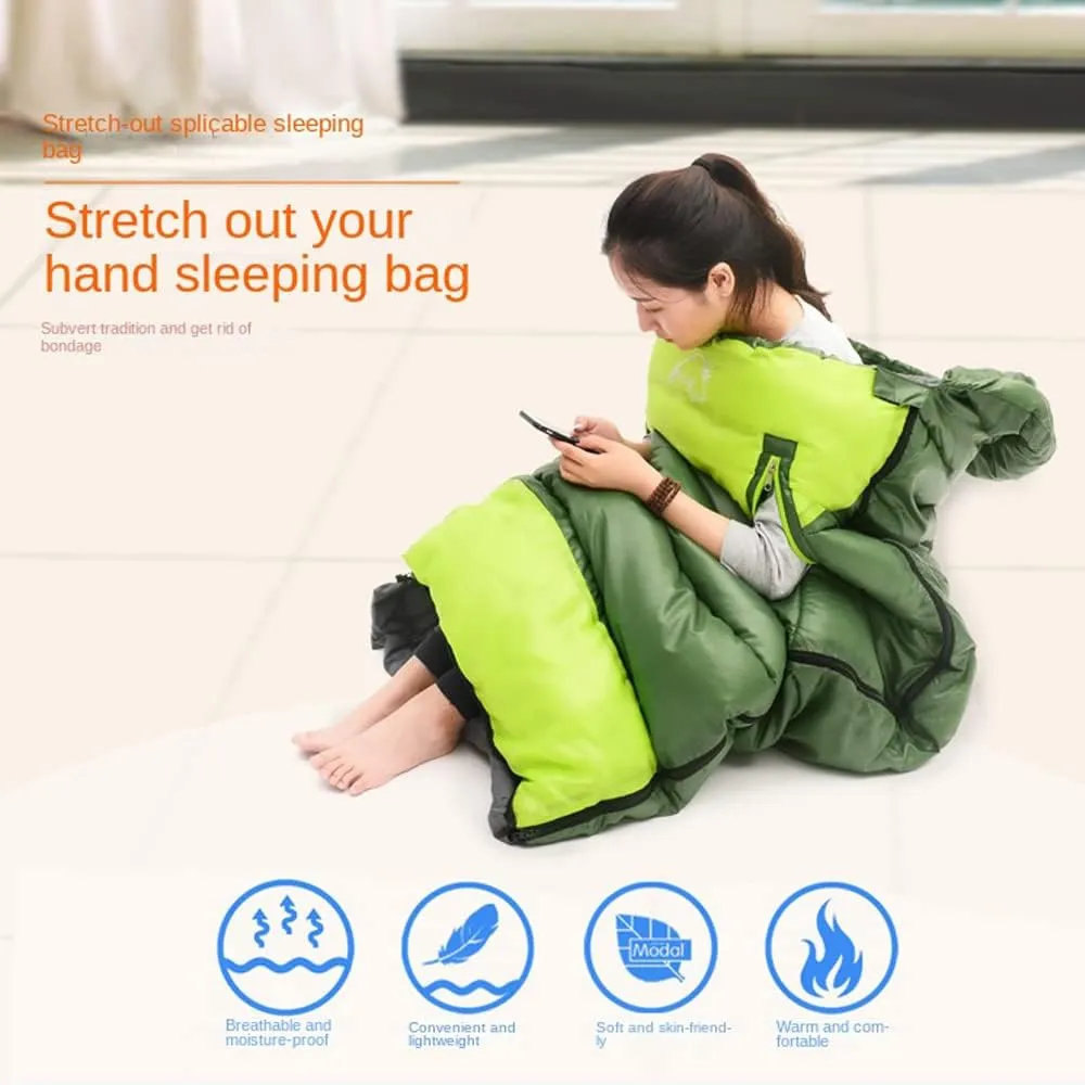 Spring and Autumn Outdoor Camping Double Splicing Cotton Sleeping Bag Lunch Break is Available