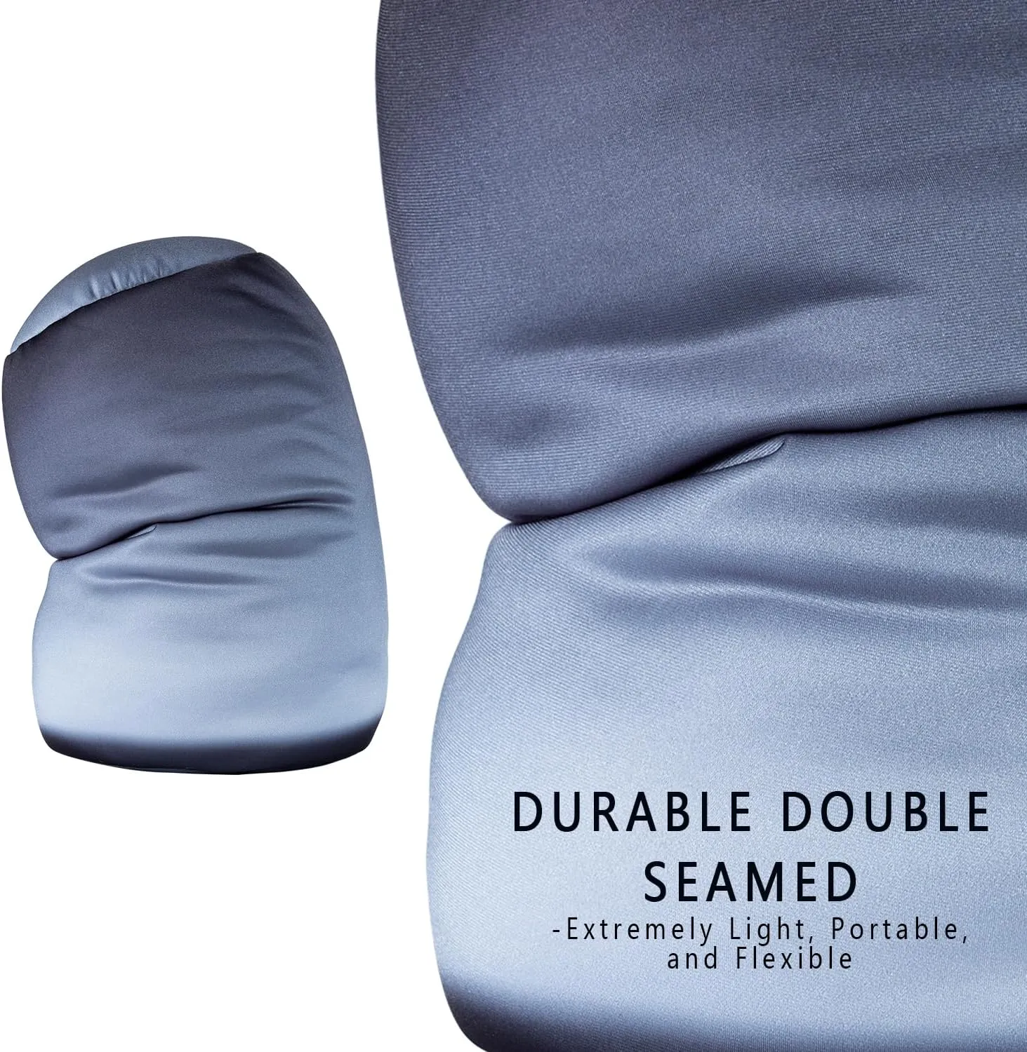 Squishy Microbead Neck Pillow, 7Inch x 12Inch Soft Travel Body Bed Pillow Bean Pillow for Kids Adult Chair Sleeping Car Seat, Fun Dormroom (Gray Coloful)