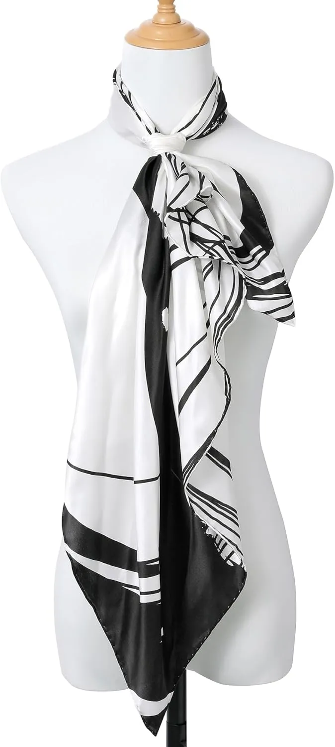 STARWHISPER 100% Pure Mulberry Silk Square Scarf 35''x35 Head Wraps Scarfs for Women Night Sleeping with Gift Packed