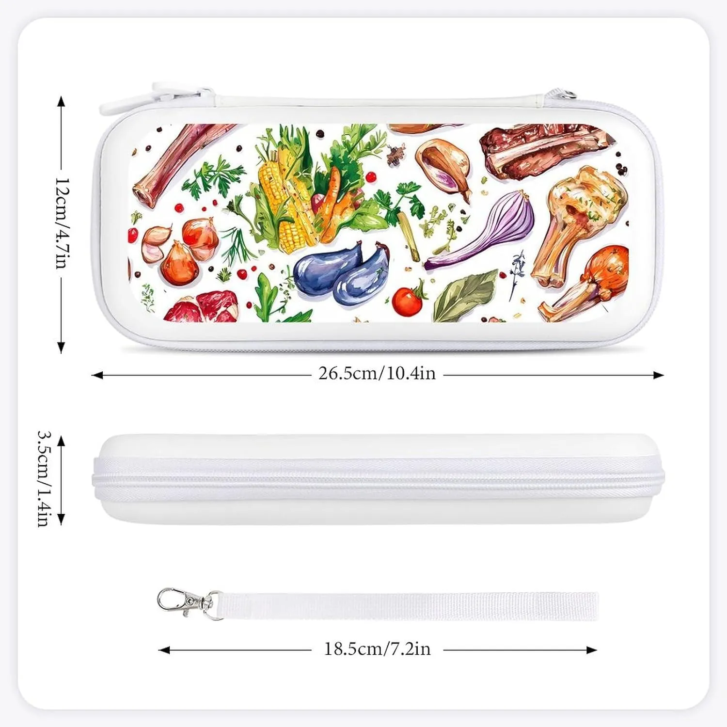Steak Meat Barbecue Compatible with Switch Carrying Case Hard Travel Game Bag Pouch with 15 Games Accessories