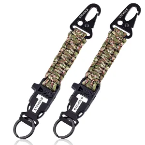Steven G Paracord Carabiner Survival Keychain with Firestarter and Whistle - (pack of 2) PCKC062CACA