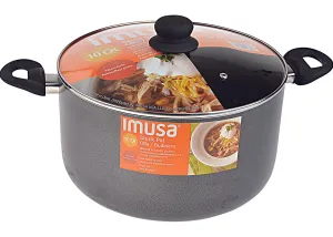 Stock Imusa Pot with Glass Lid Dark Grey 10-Quart