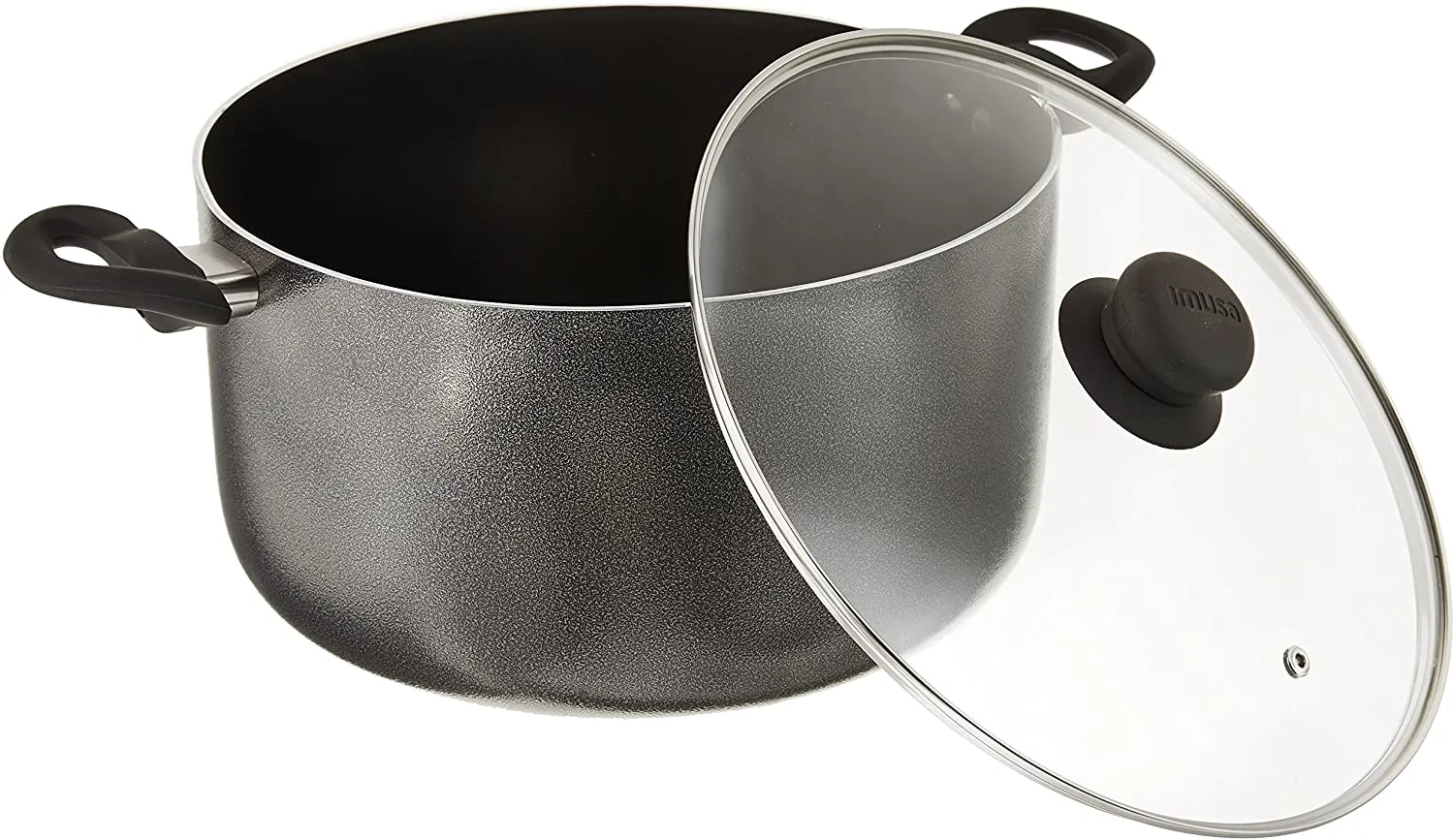 Stock Imusa Pot with Glass Lid Dark Grey 10-Quart