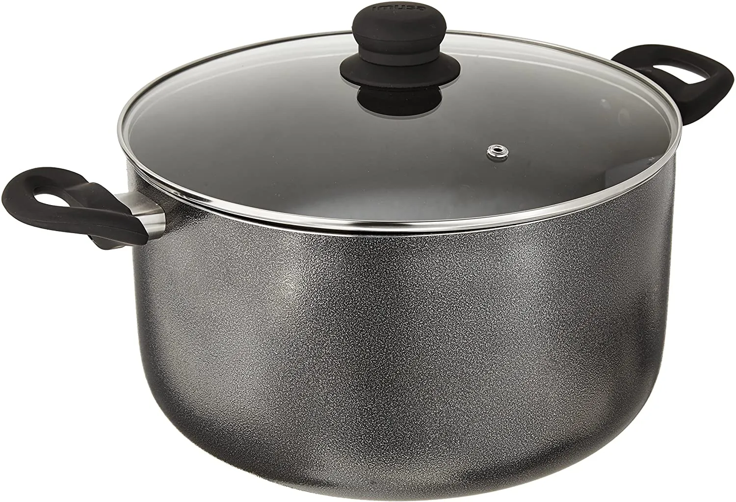 Stock Imusa Pot with Glass Lid Dark Grey 10-Quart