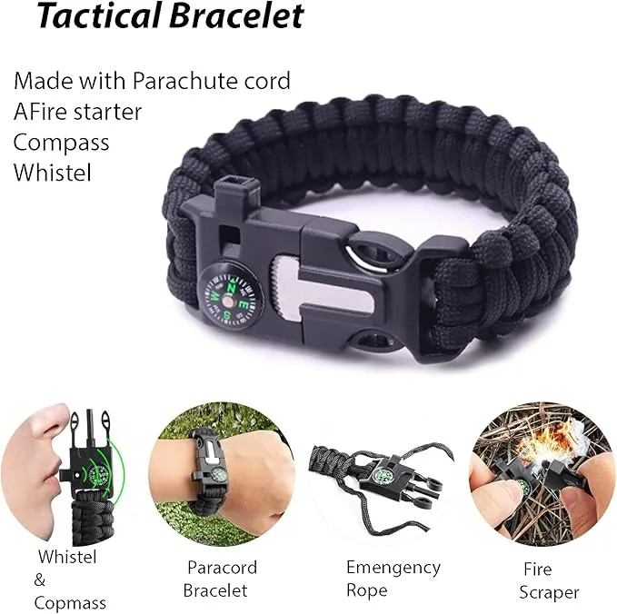 Survival Kit with First Aid and Tactical Tools, Camping Gear, Emergency Survival Gear - Gift for Men