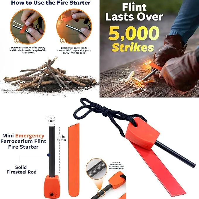 Survival Kit with First Aid and Tactical Tools, Camping Gear, Emergency Survival Gear - Gift for Men