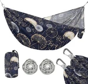 susiyo Portable Camping Hammock Elegant Dandelions Printed Lightweight Hammock Comfortable Travel Swing with Tree Straps for Camping Hiking Backpacking Travel or Beach - Up to 330lbs
