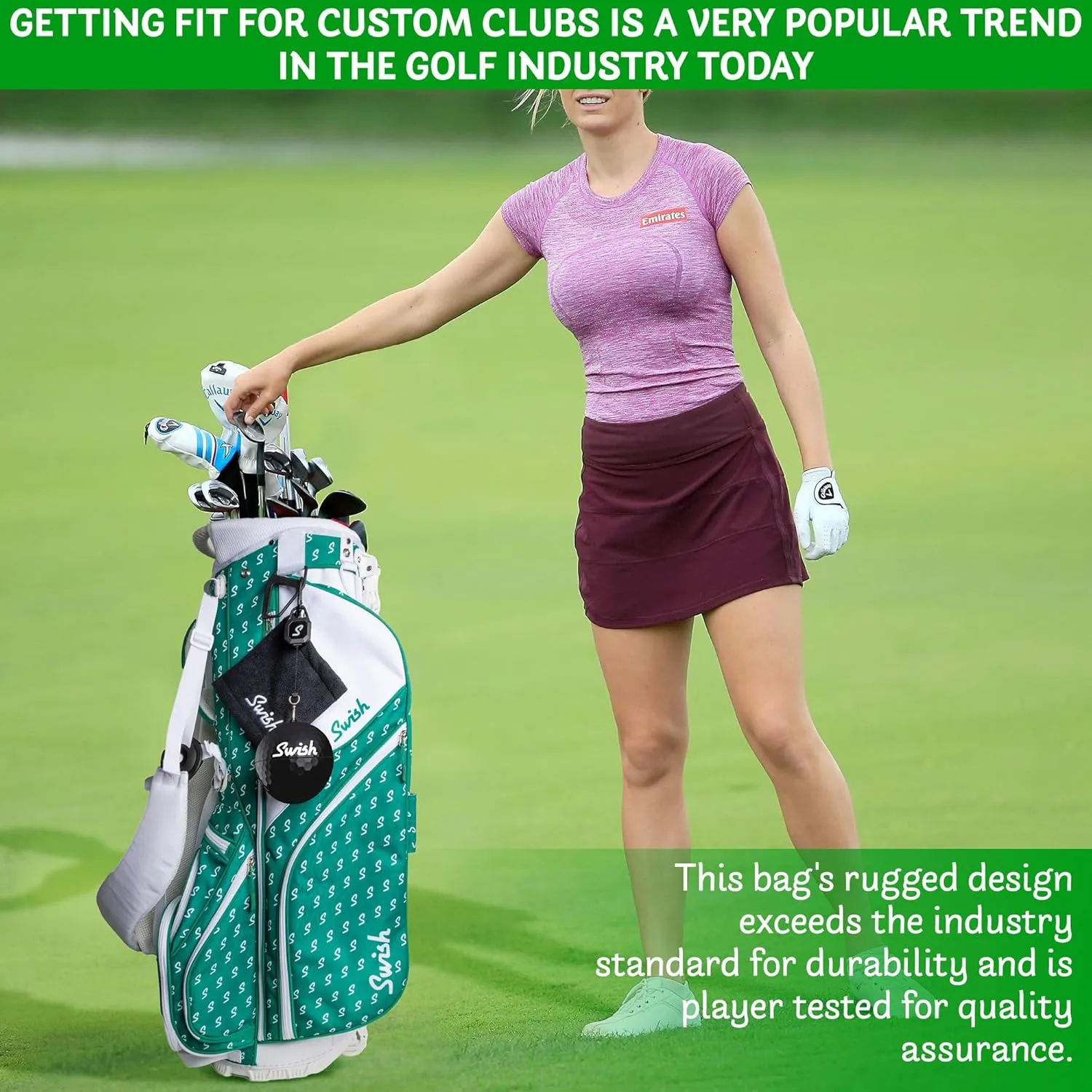 Swish Portable Golf Ball Cleaner – Clip-On Golf Accessory for Bag or Cart – Perfect Golf Gift