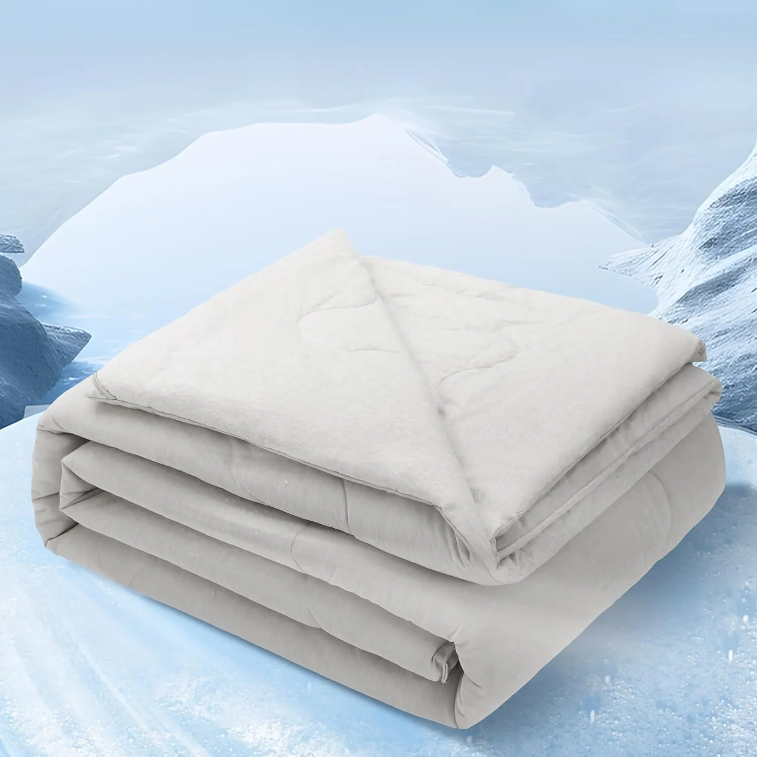 Syalife Cooling Comforter Twin Size, Summer Comforter with Arc-Chill Cooling Fiber, Cold Sleeping Summer Blanket for Night Sweats Hot Sleeper (60" x 80", Grey)