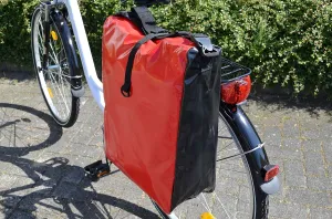 Tarpaulin Bicycle Double Bag - Red/Black
