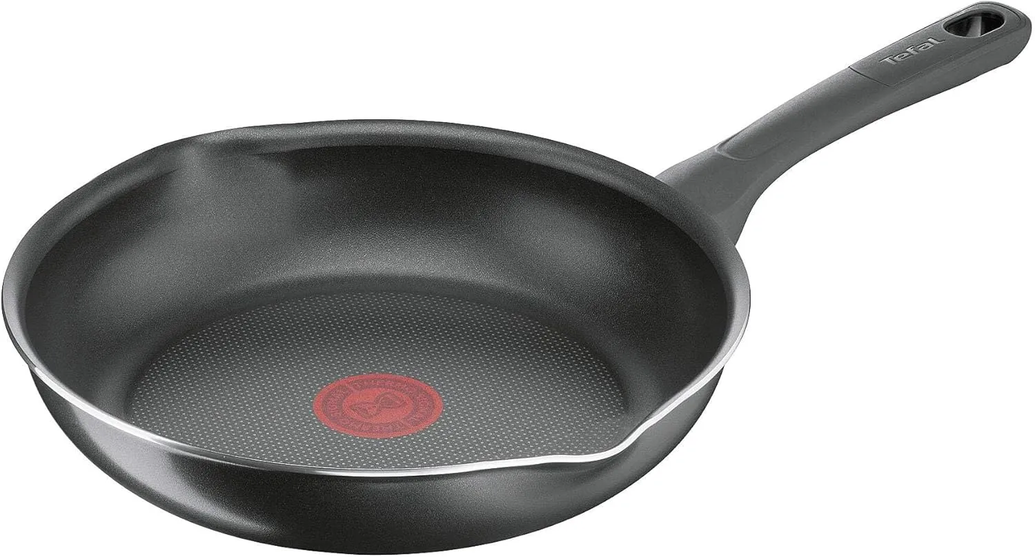 Tefal B5580623 Day by Day 28cm Frying Pan, Titanium Non-Stick Coating, Thermo Signal, Easy Cleaning, Black