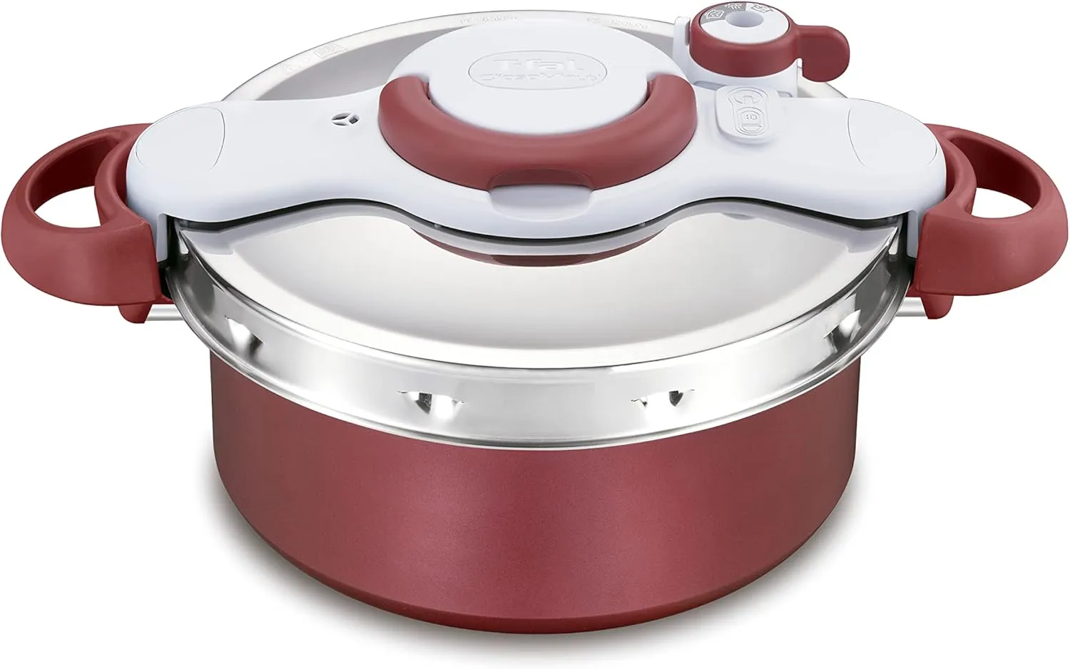 Tefal Clipso Minut Duo 5 L Pressure Cooker – Aluminium Express Cooker with 5 Safety Systems and Easy One-Handed Closure, Slow Fire, Saucepan Mode, Steam Function, Pressure Cooker Mode