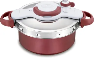 Tefal Clipso Minut Duo 5 L Pressure Cooker – Aluminium Express Cooker with 5 Safety Systems and Easy One-Handed Closure, Slow Fire, Saucepan Mode, Steam Function, Pressure Cooker Mode