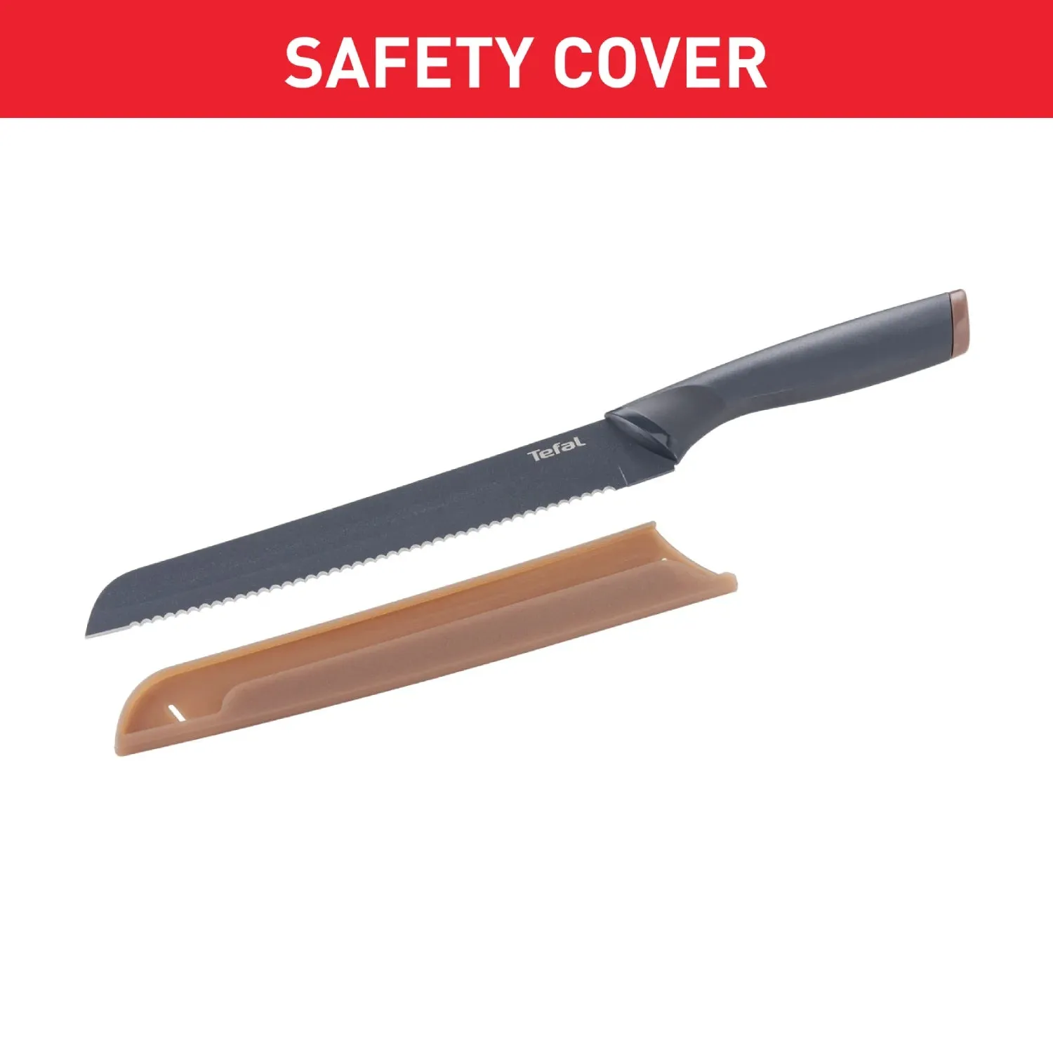 Tefal Fresh Kitchen Non-Stick Stainless Steel Bread Knife 20cm K1221805