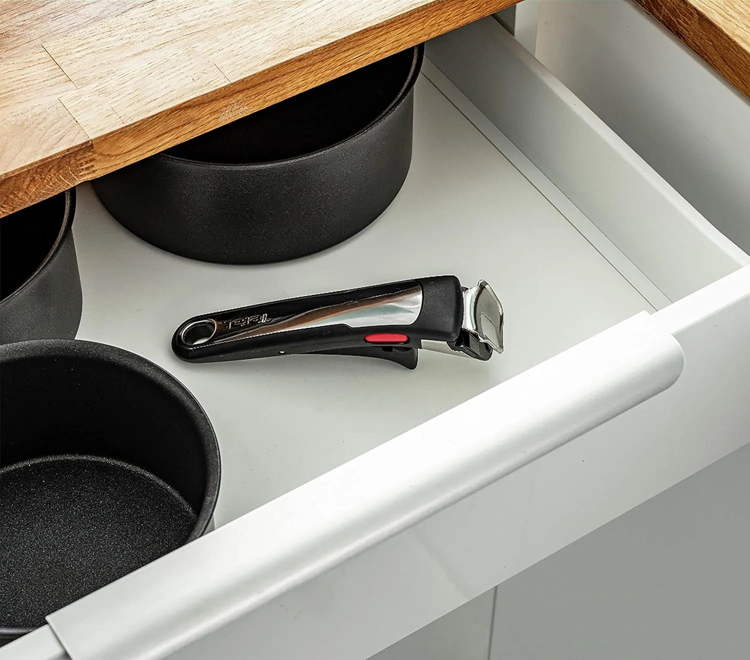 Tefal Ingenio Unlimited ON Try-Me Pan Set, 3 Pieces Stackable, Removable Handle, Space Saving, Non-Stick, Induction, Black (L3959443)