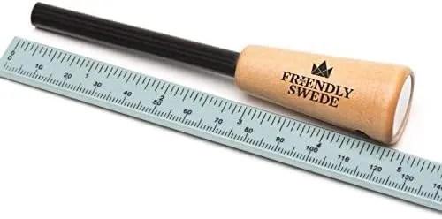 The Friendly Swede Ferro Rods, Fire Starter Survival Tool, Firestarter, Flint and Steel Fire Starter Kit & Bottle Opener, Camping Tools, Ferro Rod Fire Starter with Wooden Handle (Wood Grain)