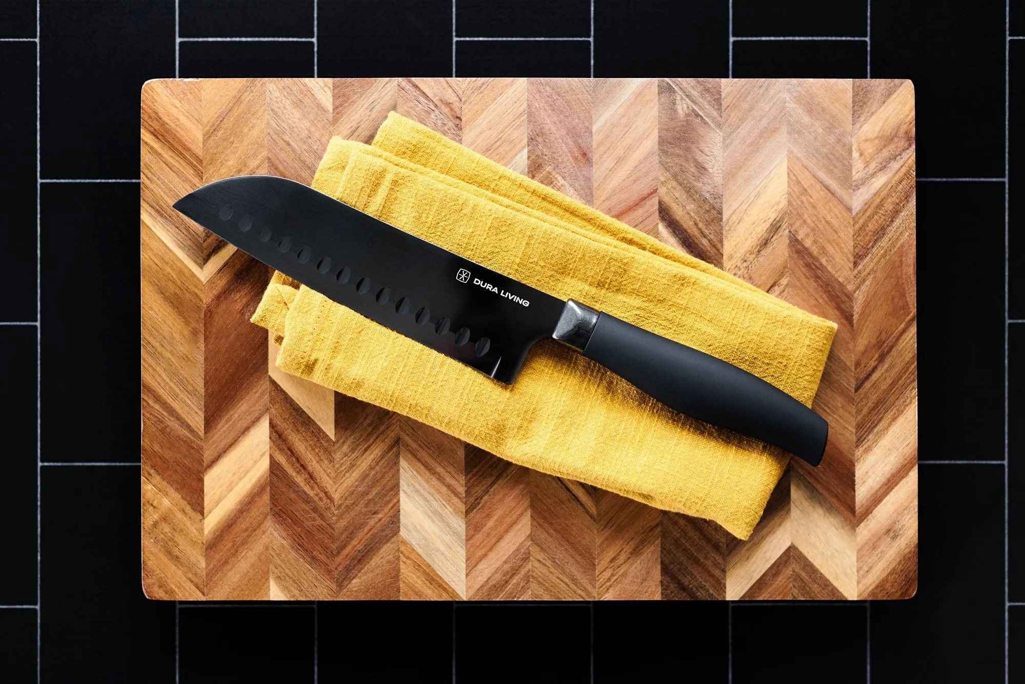 Titan 7 inch Santoku Knife - Black by Dura Living