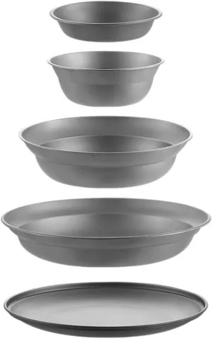 Titanium Camping Bowls & Plates Ultralight Stackable Dishes for Outdoor Dining Durable Backpacking Hiking Tableware, Dishwasher Safe