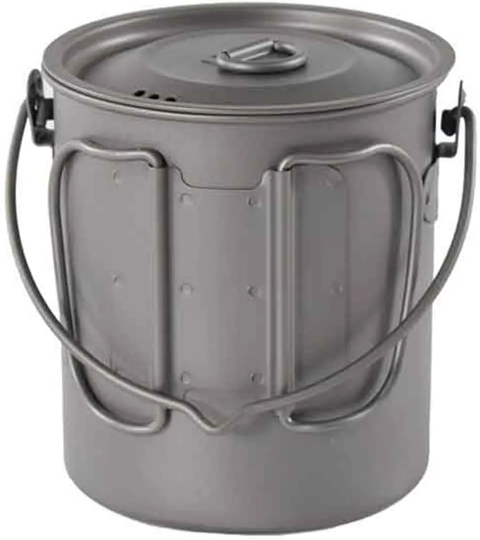 Titanium Cup Titanium Coffee Mug Camping Pot with Lid Bail Handle Camping Cup Outdoor(Silver 11.7x12.5cm)