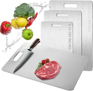 Titanium Cutting Board 2025 New Upgrade 100% Pure Titanium Cutting Boards for Kitchen - Double-Sided Food-Grade titanware Cutting Board Non-Stick Durable and easy to clean (13.3 x 9 in)