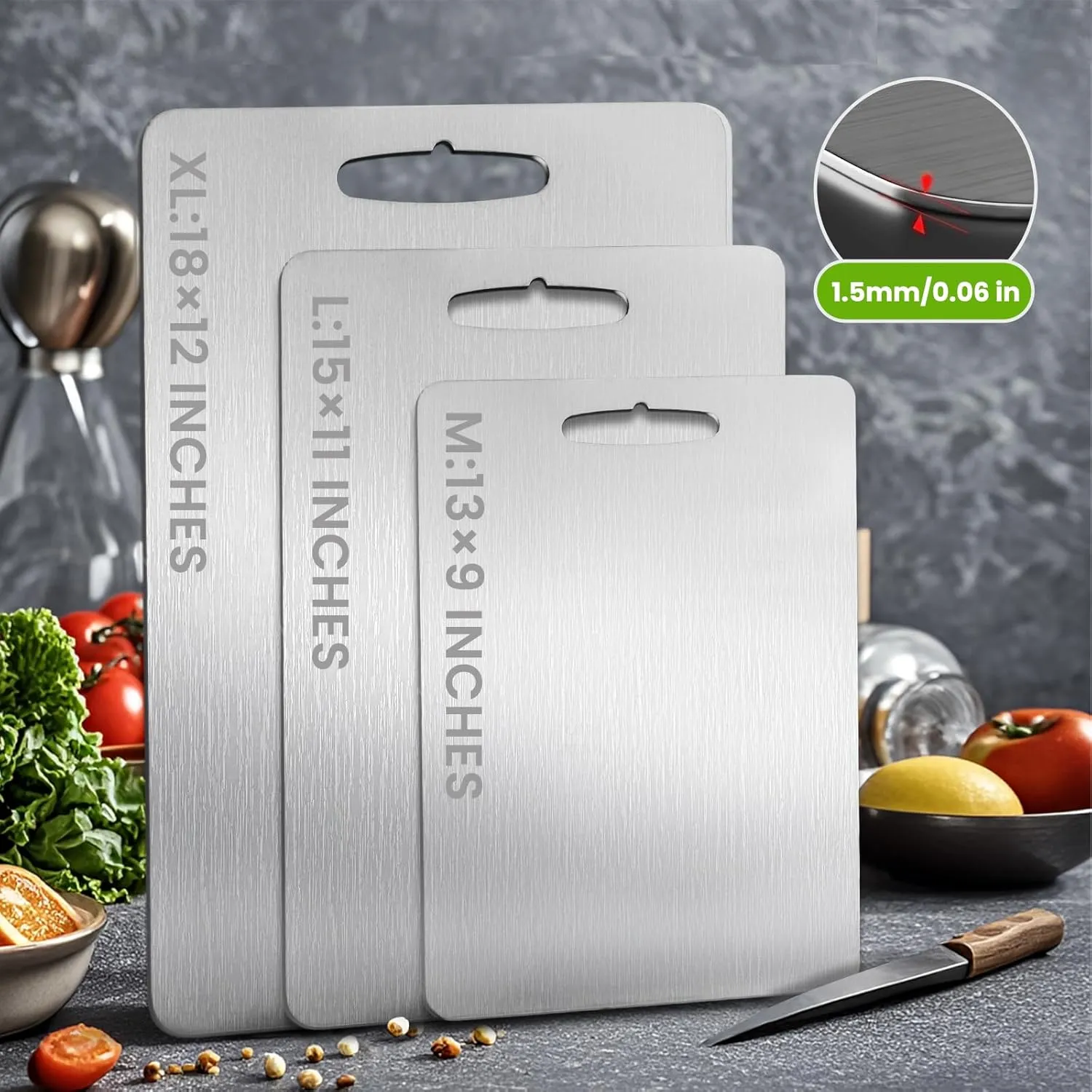 Titanium Cutting Board, 2025 New Upgrade 100% Pure Titanium Cutting Boards for Kitchen, Hygiene & Durability Non Stick Chopping Board, Double sided Cutting Board, Easy to Clean (13 * 9)
