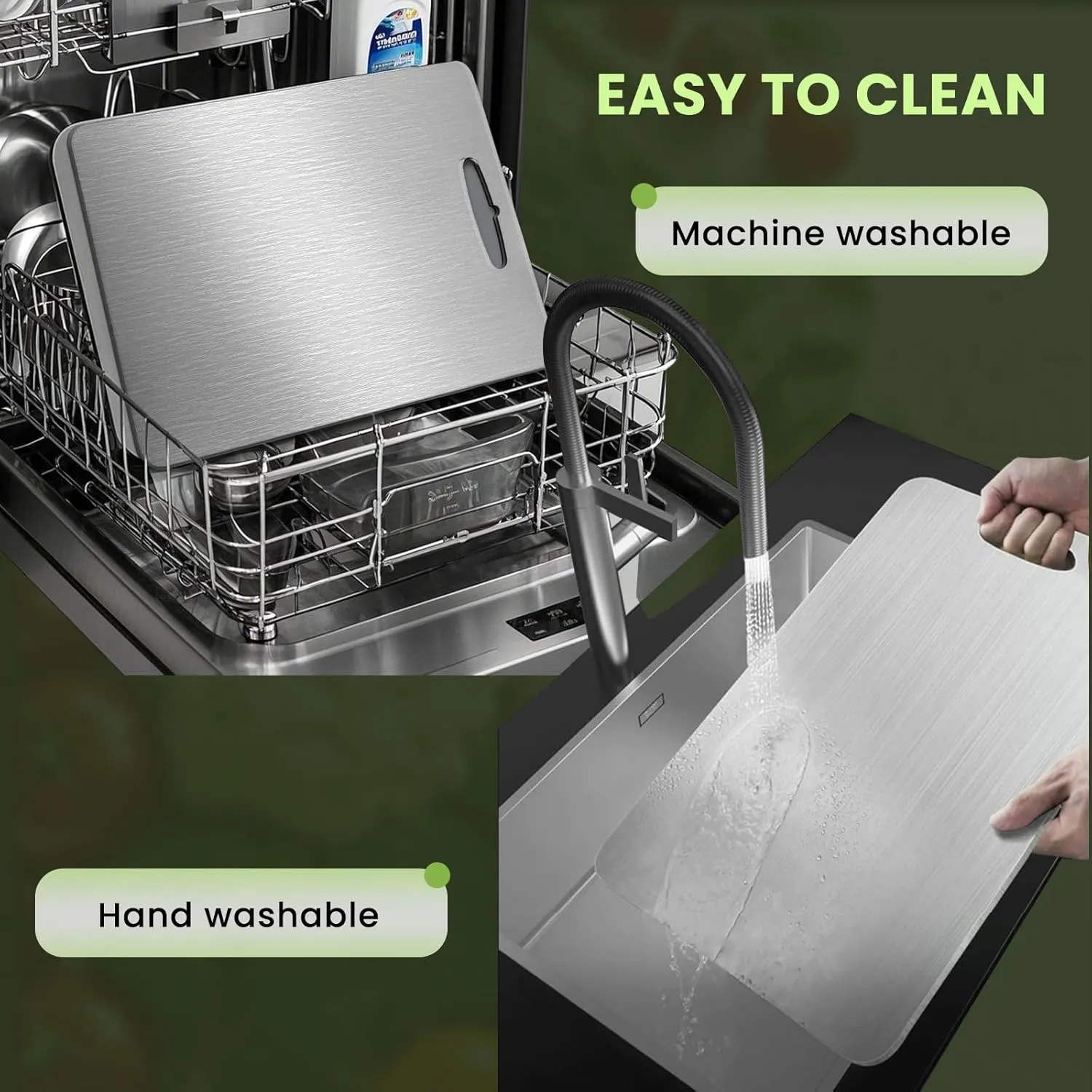 Titanium Cutting Board, 2025 New Upgrade 100% Pure Titanium Cutting Boards for Kitchen, Hygiene & Durability Non Stick Chopping Board, Double sided Cutting Board, Easy to Clean (13 * 9)