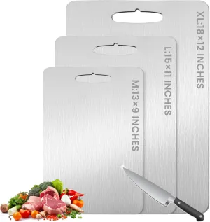Titanium Cutting Board, 2025 New Upgrade 100% Pure Titanium Cutting Boards for Kitchen, Hygiene & Durability Non Stick Chopping Board, Double sided Cutting Board, Easy to Clean (13 * 9)