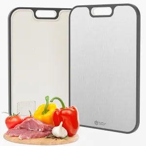 Titanium Cutting Board, Double-Sided Chopping Board for Kitchen, 15''x10'' Non-Scratch Surface (Wheat Fiber & Titanium), Dishwasher Safe for Meat, Vegetables & Meal Prep