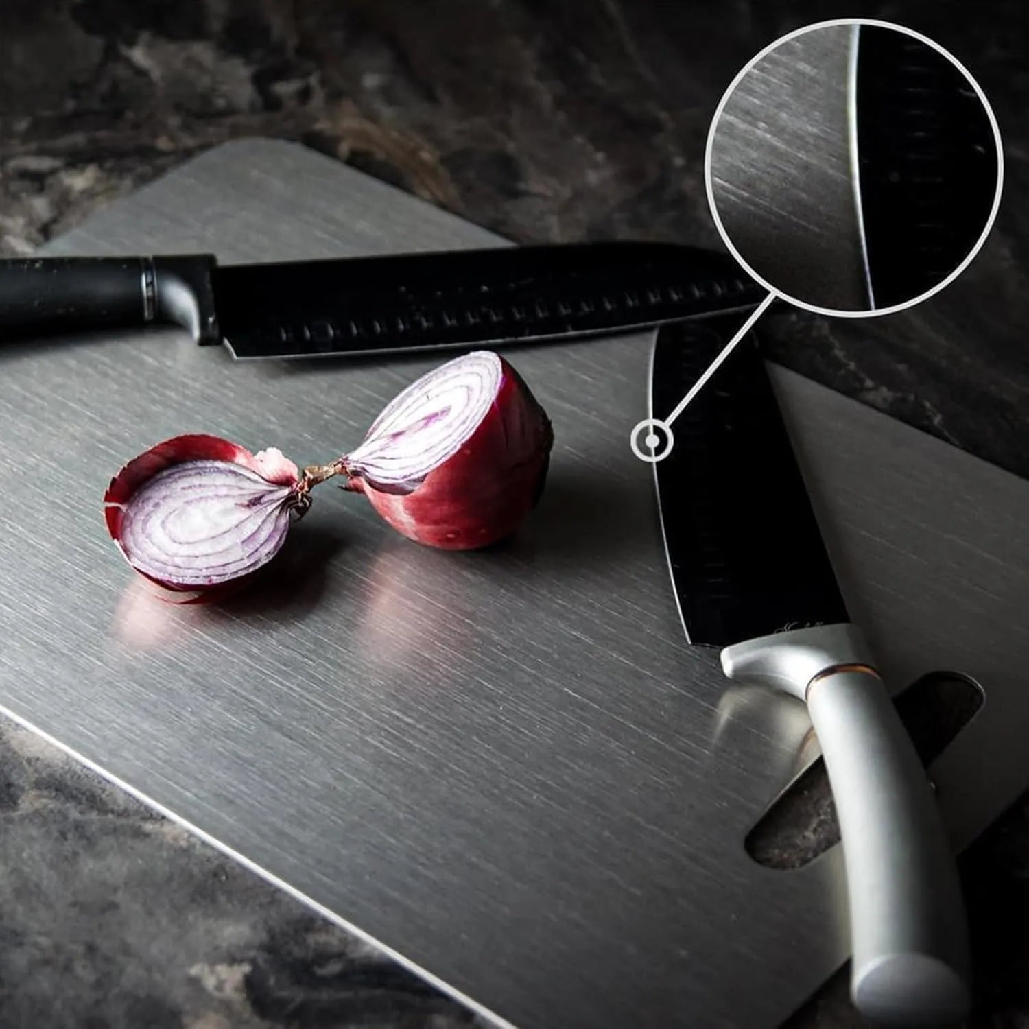 Titanium Cutting Board Set of 3, Titanium Cutting Boards for Kitchen, Double Sided & Food-Grade Titanium Cutting Mat Set for Meat Fruit & Vegetable
