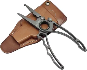Titanium Fishing Pliers, Premium Saltwater Pliers Gear with Spring Rope & Leather Sheath, Never Rust Split Ring Hook Remover, Tungsten Cutters, Fishing Tool Kit Gifts for Men