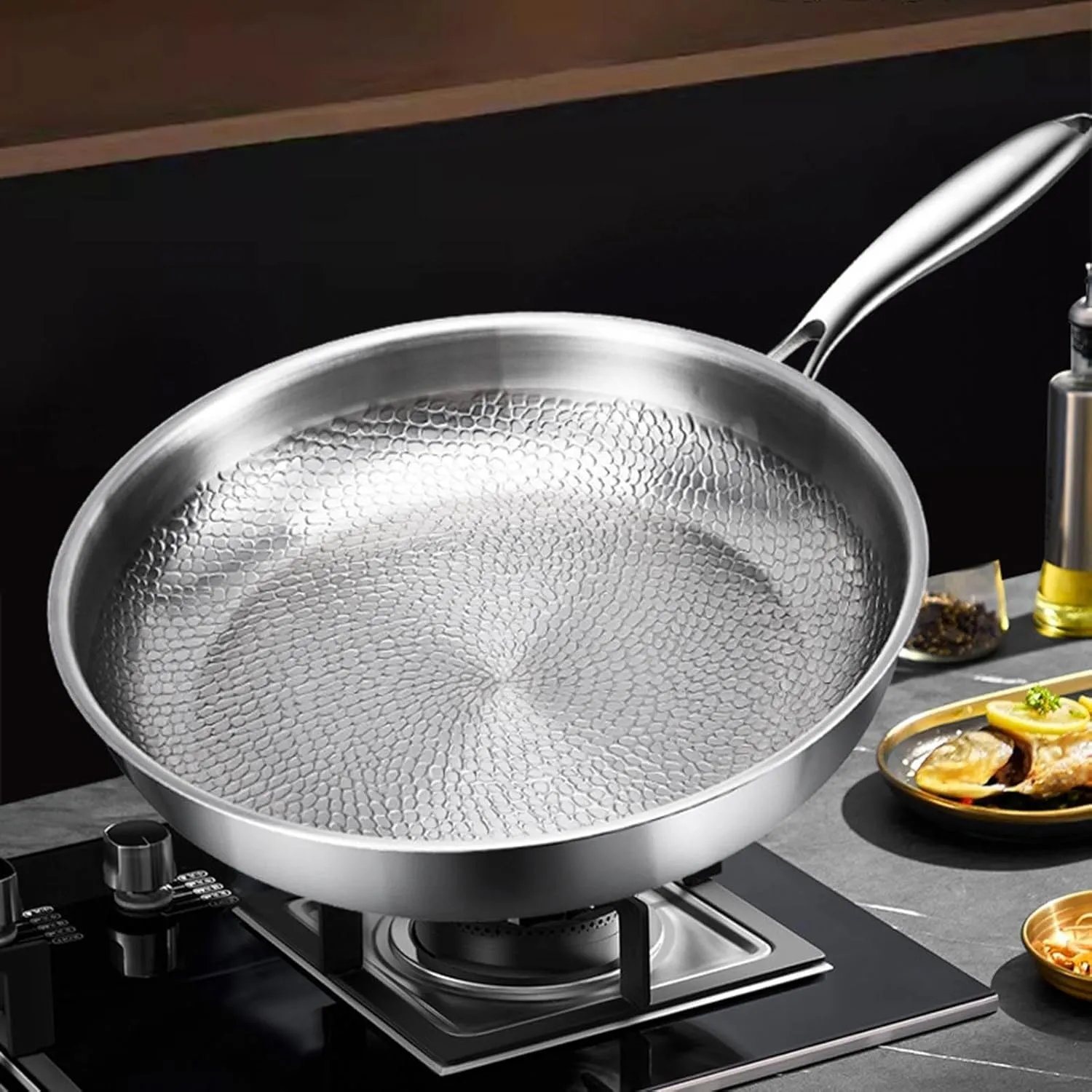 Titanium Pan Pro Taima Titanium Nutri Pan with Lid Multifunctional Pots and Pans Set Non Stick TitaniumFrying Pans for Cooking (C, 30cm)