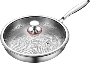 Titanium Pan Pro Taima Titanium Nutri Pan with Lid Multifunctional Pots and Pans Set Non Stick TitaniumFrying Pans for Cooking (C, 30cm)