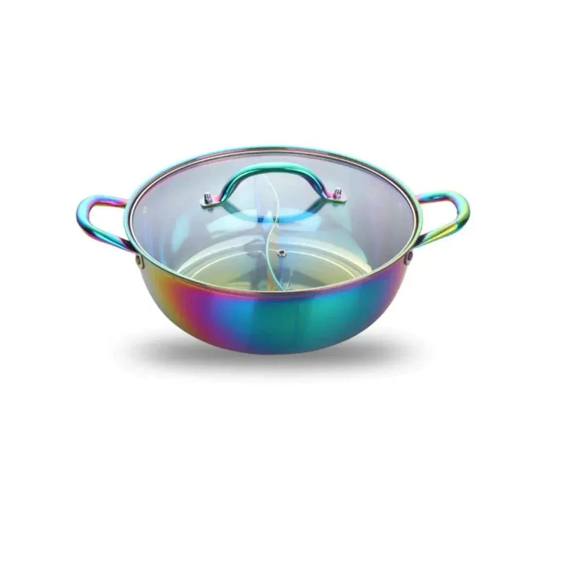 Titanium Plated Hot Pot – Dual-Section Stainless Steel Cookware