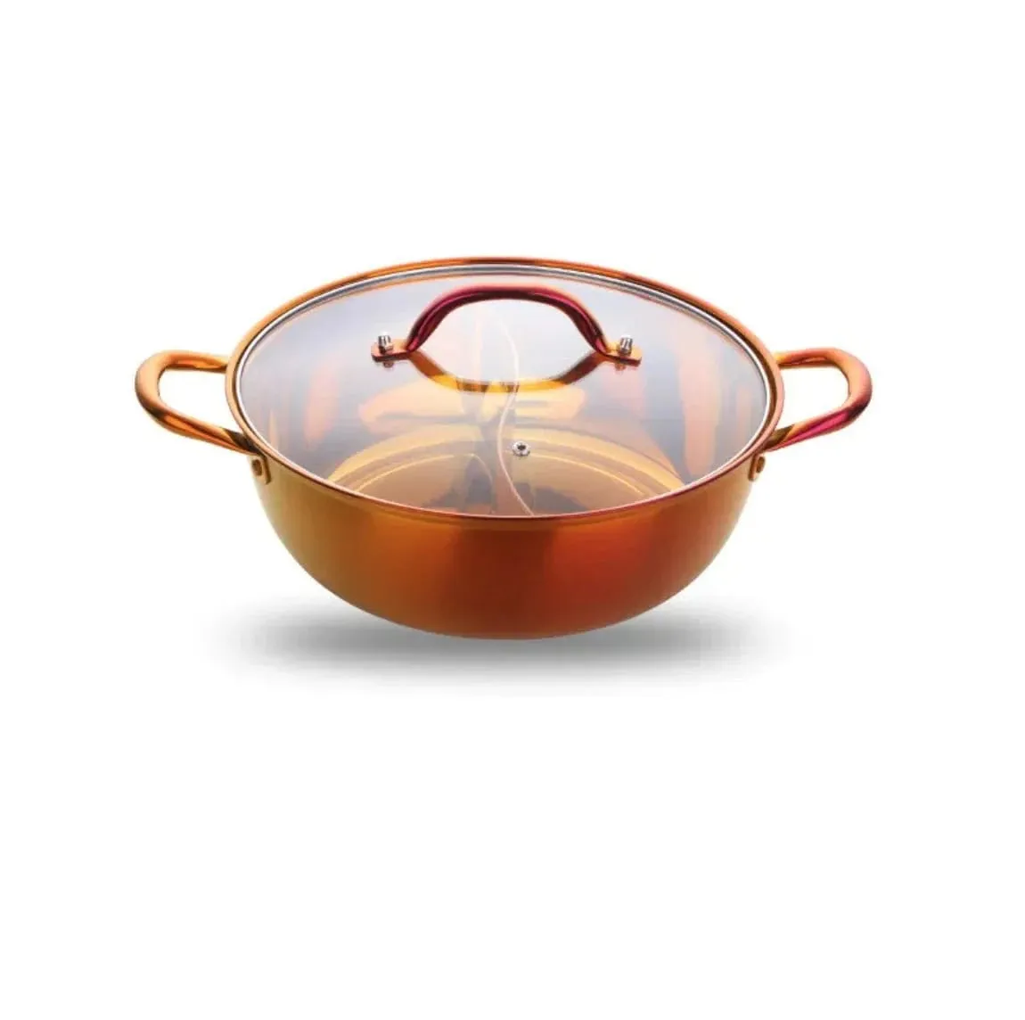 Titanium Plated Hot Pot – Dual-Section Stainless Steel Cookware