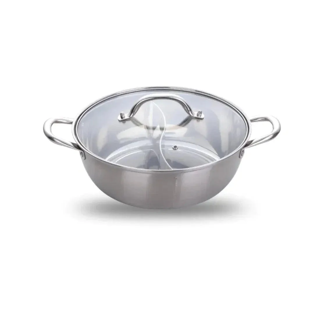 Titanium Plated Hot Pot – Dual-Section Stainless Steel Cookware