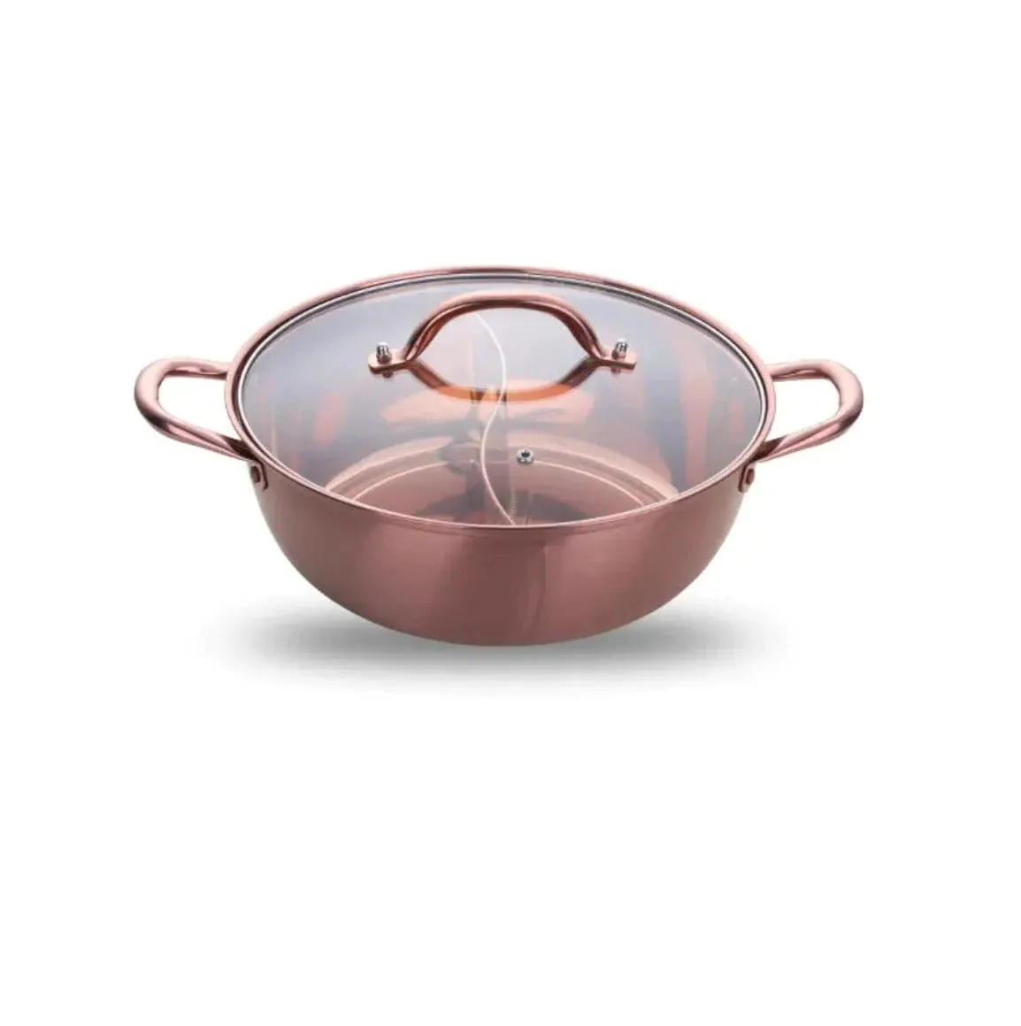 Titanium Plated Hot Pot – Dual-Section Stainless Steel Cookware