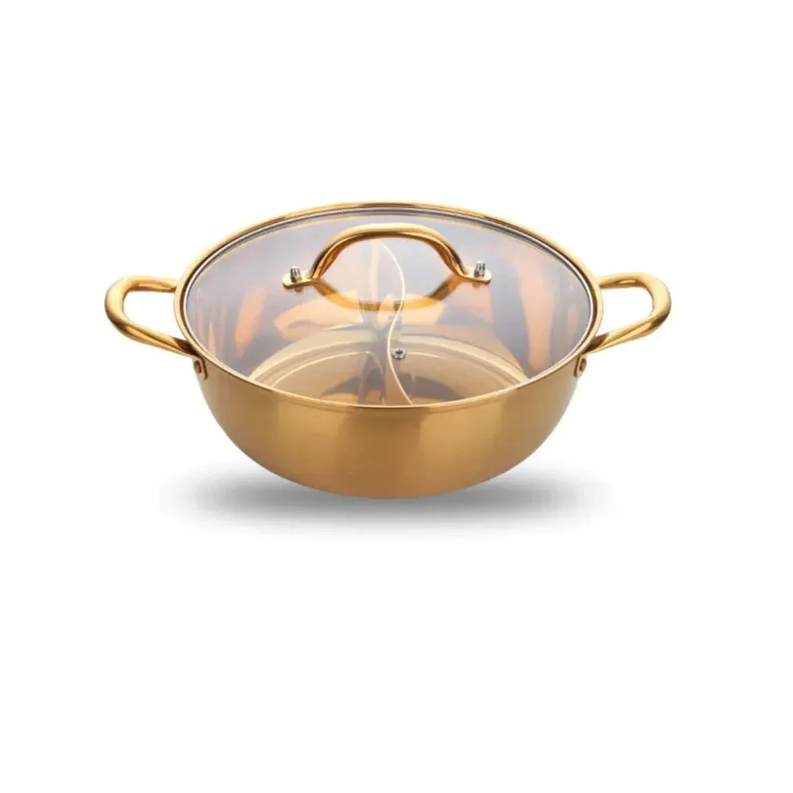 Titanium Plated Hot Pot – Dual-Section Stainless Steel Cookware