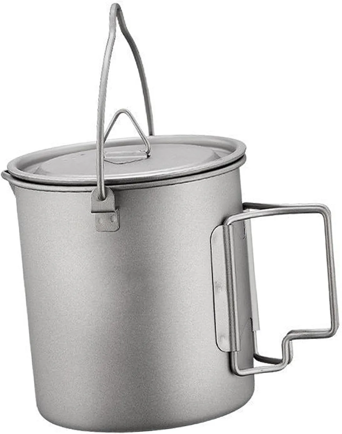 Titanium Pot Drinking Cups Portable Lightweight Round Travel Cup Hanging Pot