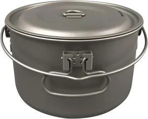 Titanium Pot with Bail Handle Outdoor Ultralight Camping Folding Pot 800ml