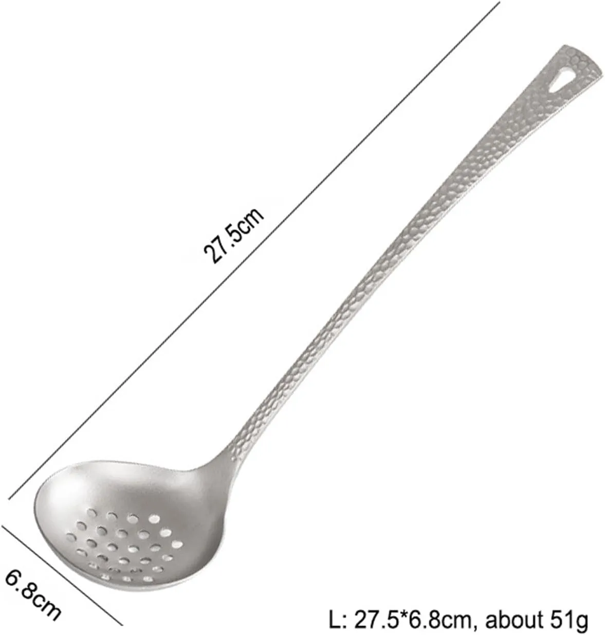 Titanium Skimmer Spoon Lightweight Slotted Spoon with Long Handle for Cooking, Hot Pot, Pasta, Soup & Frying Durable Food Strainer & Colander Kitchen Tools RT1043T