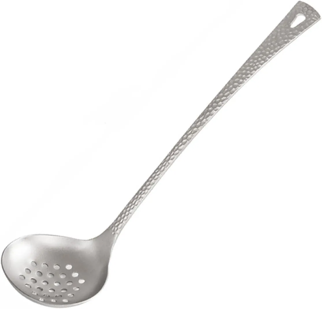 Titanium Skimmer Spoon Lightweight Slotted Spoon with Long Handle for Cooking, Hot Pot, Pasta, Soup & Frying Durable Food Strainer & Colander Kitchen Tools RT1043T