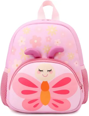 Toddler Backpack,12inch Preschool Backpack Cute Cartoon Animal Waterproof Lightweigt Kids Schoolbag for Boys Girls (Butterfly)